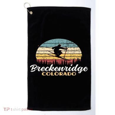 Breckenridge Colorado Skiing Retro Mountain Ski Vacation Golf Towel