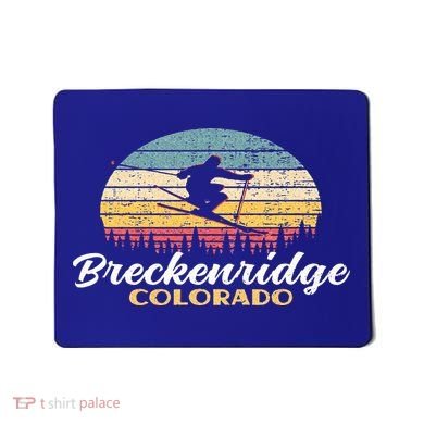 Breckenridge Colorado Skiing Retro Mountain Ski Vacation Mousepad