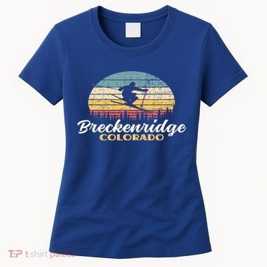 Breckenridge Colorado Skiing Retro Mountain Ski Vacation Women's T-Shirt