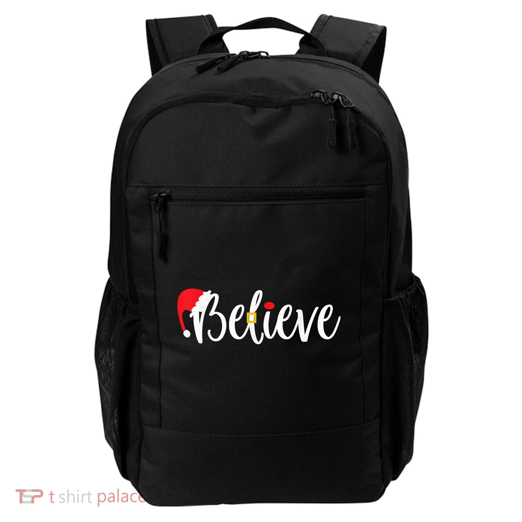 Believe Christmas Shirt Believe Santa Backpack