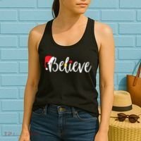 Believe Christmas Shirt Believe Santa Women's Tank Top thumb 2