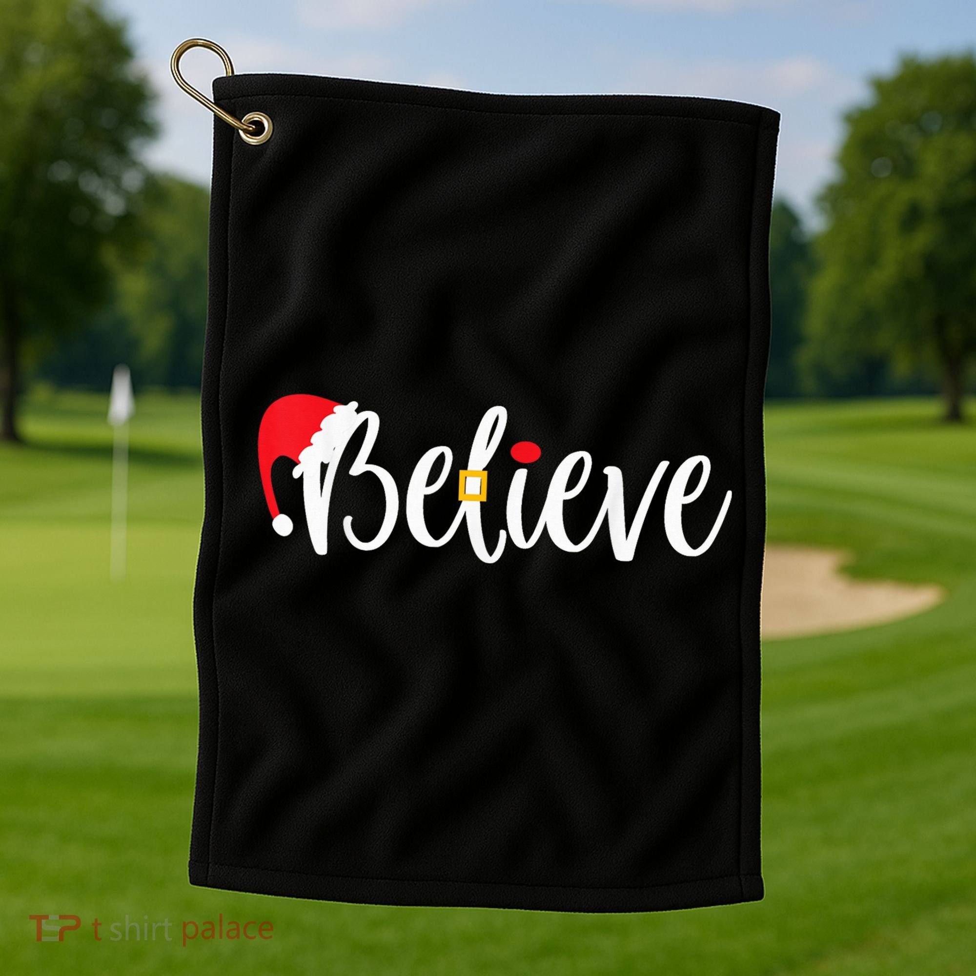 Believe Christmas Shirt Believe Santa Golf Towel