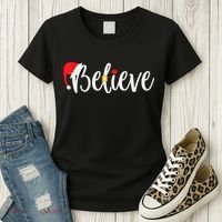 Believe Christmas Shirt Believe Santa Women's T-Shirt thumb 3