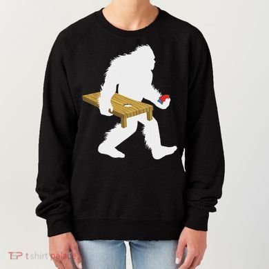 Bigfoot Cornhole Sasquatch Cryptid Bag Tossing Game Women's Sweatshirt
