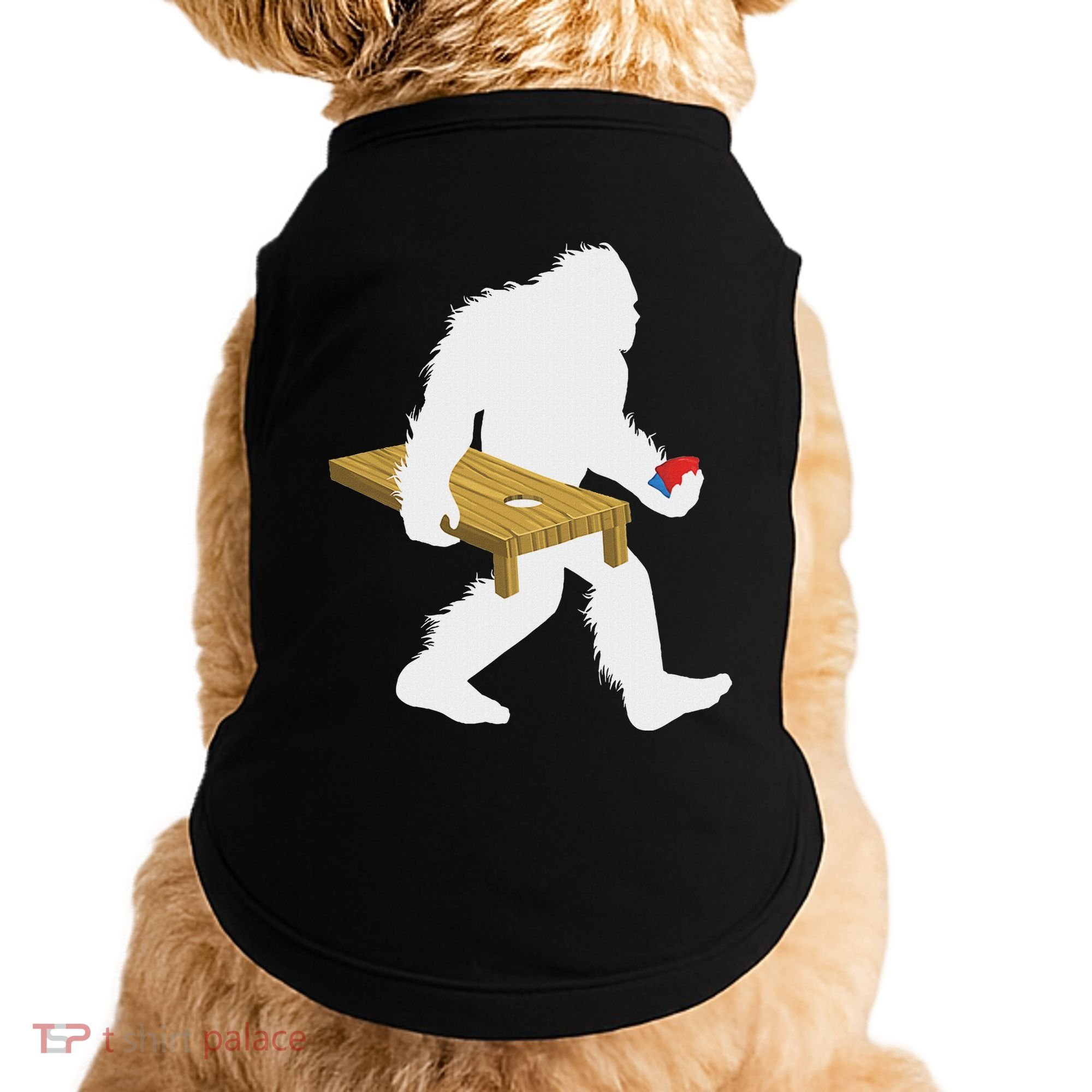 Bigfoot Cornhole Sasquatch Cryptid Bag Tossing Game Doggie Tank