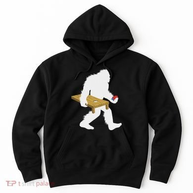 Bigfoot Cornhole Sasquatch Cryptid Bag Tossing Game Hoodie