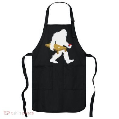 Bigfoot Cornhole Sasquatch Cryptid Bag Tossing Game Apron