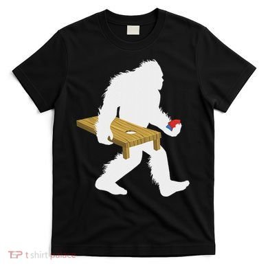 Bigfoot Cornhole Sasquatch Cryptid Bag Tossing Game T-Shirt
