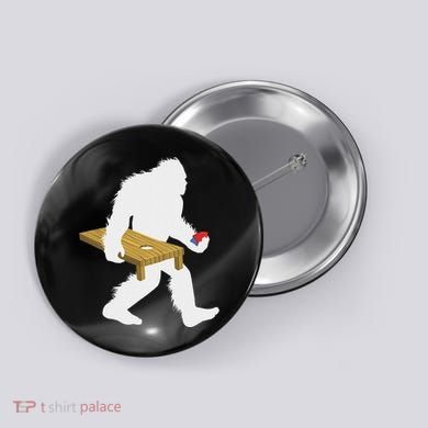 Bigfoot Cornhole Sasquatch Cryptid Bag Tossing Game Button