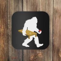 Bigfoot Cornhole Sasquatch Cryptid Bag Tossing Game Coaster thumb 0