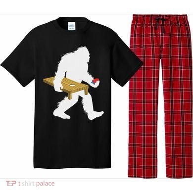 Bigfoot Cornhole Sasquatch Cryptid Bag Tossing Game Pajama Set