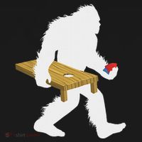 Bigfoot Cornhole Sasquatch Cryptid Bag Tossing Game Polo thumb 3