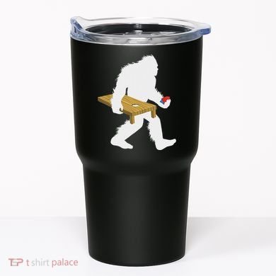 Bigfoot Cornhole Sasquatch Cryptid Bag Tossing Game Tumbler