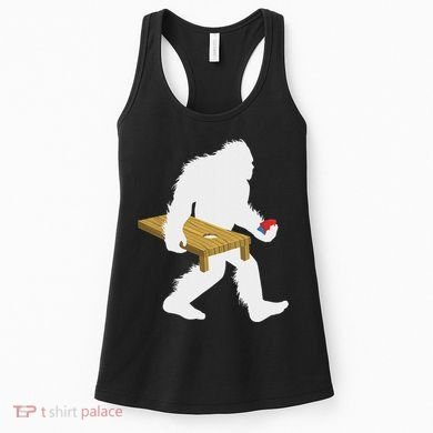 Bigfoot Cornhole Sasquatch Cryptid Bag Tossing Game Women's Tank Top