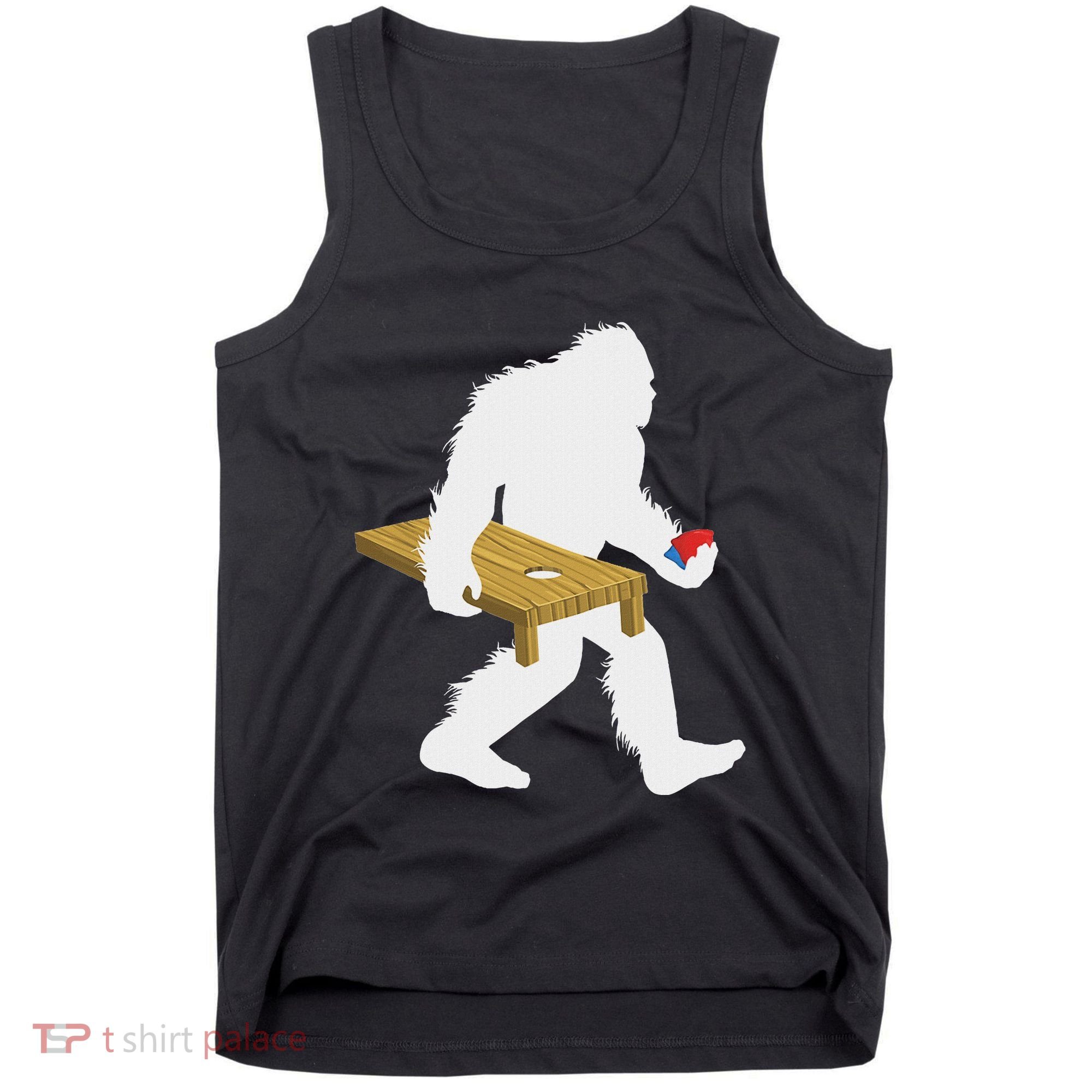 Bigfoot Cornhole Sasquatch Cryptid Bag Tossing Game Tank Top