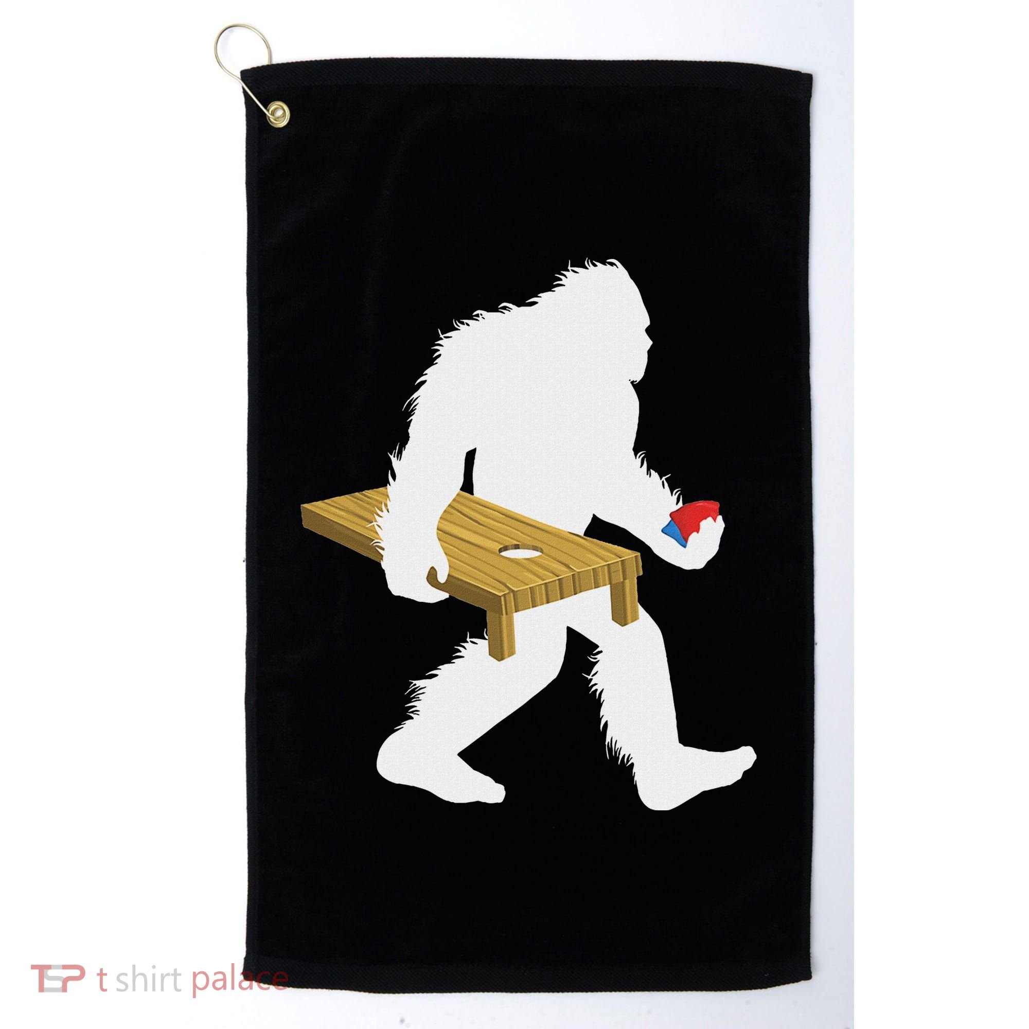 Bigfoot Cornhole Sasquatch Cryptid Bag Tossing Game Golf Towel