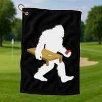Bigfoot Cornhole Sasquatch Cryptid Bag Tossing Game Golf Towel thumb 1
