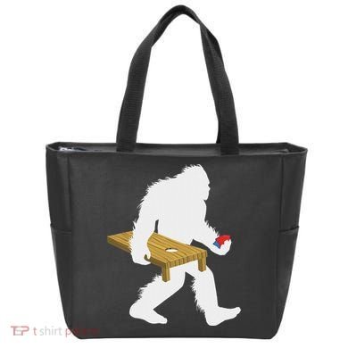 Bigfoot Cornhole Sasquatch Cryptid Bag Tossing Game Tote Bag