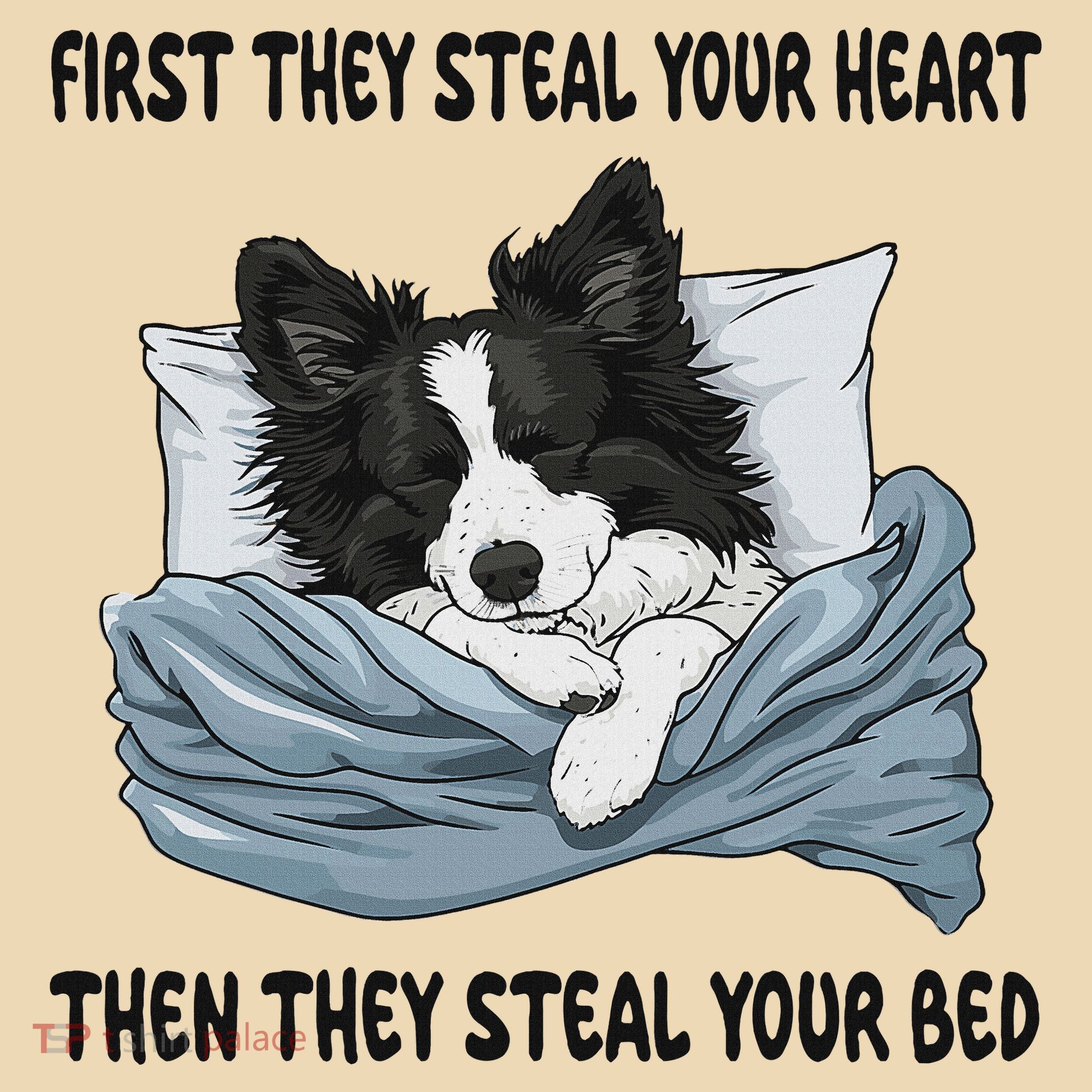 Border Collie Sleeping Pajamas Nightgown Tote Bag