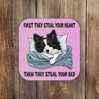 Border Collie Sleeping Pajamas Nightgown Coaster thumb 0