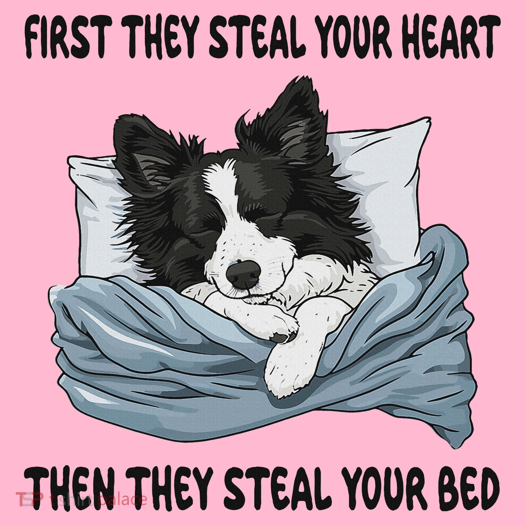 Border Collie Sleeping Pajamas Nightgown Coaster