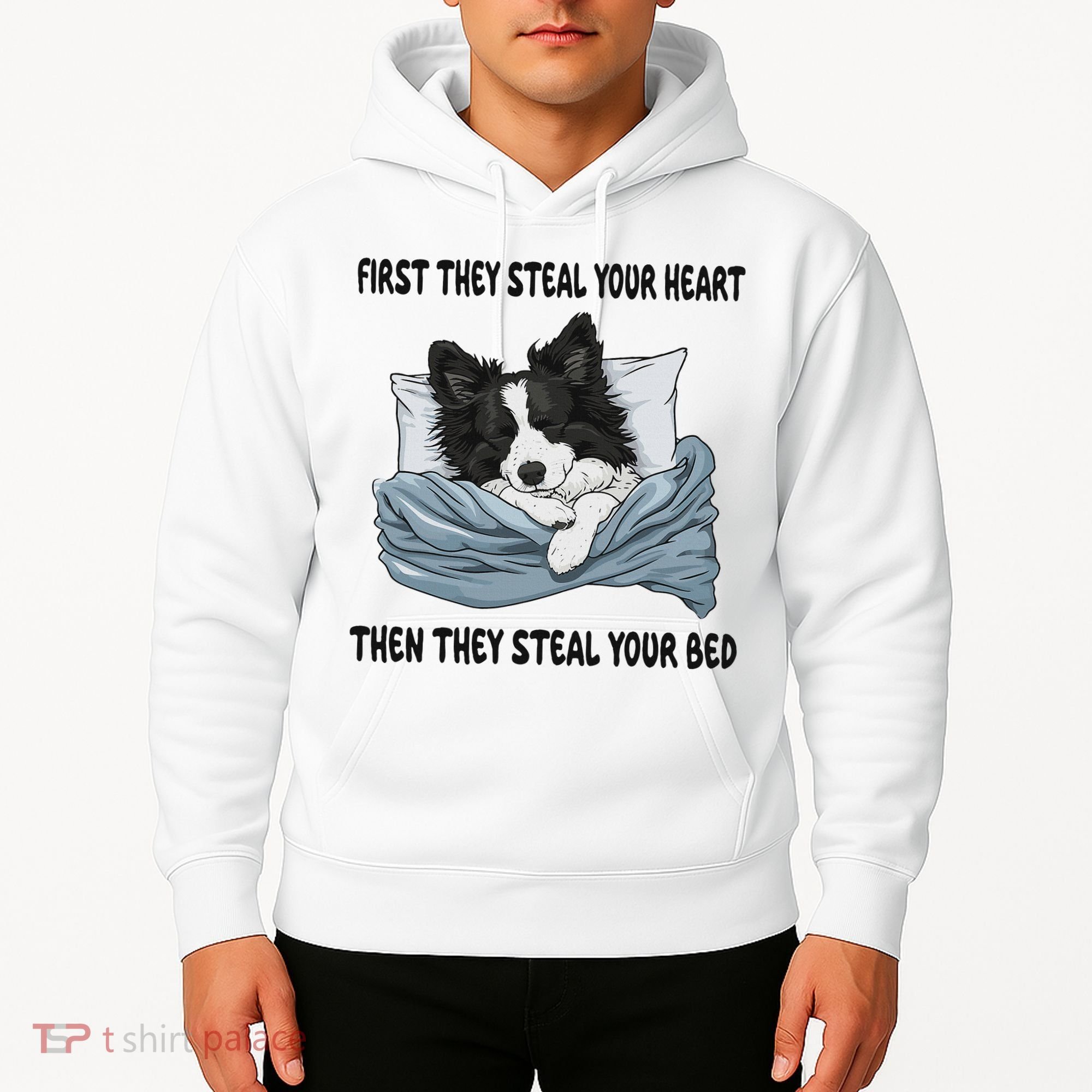 Border Collie Sleeping Pajamas Nightgown Hoodie