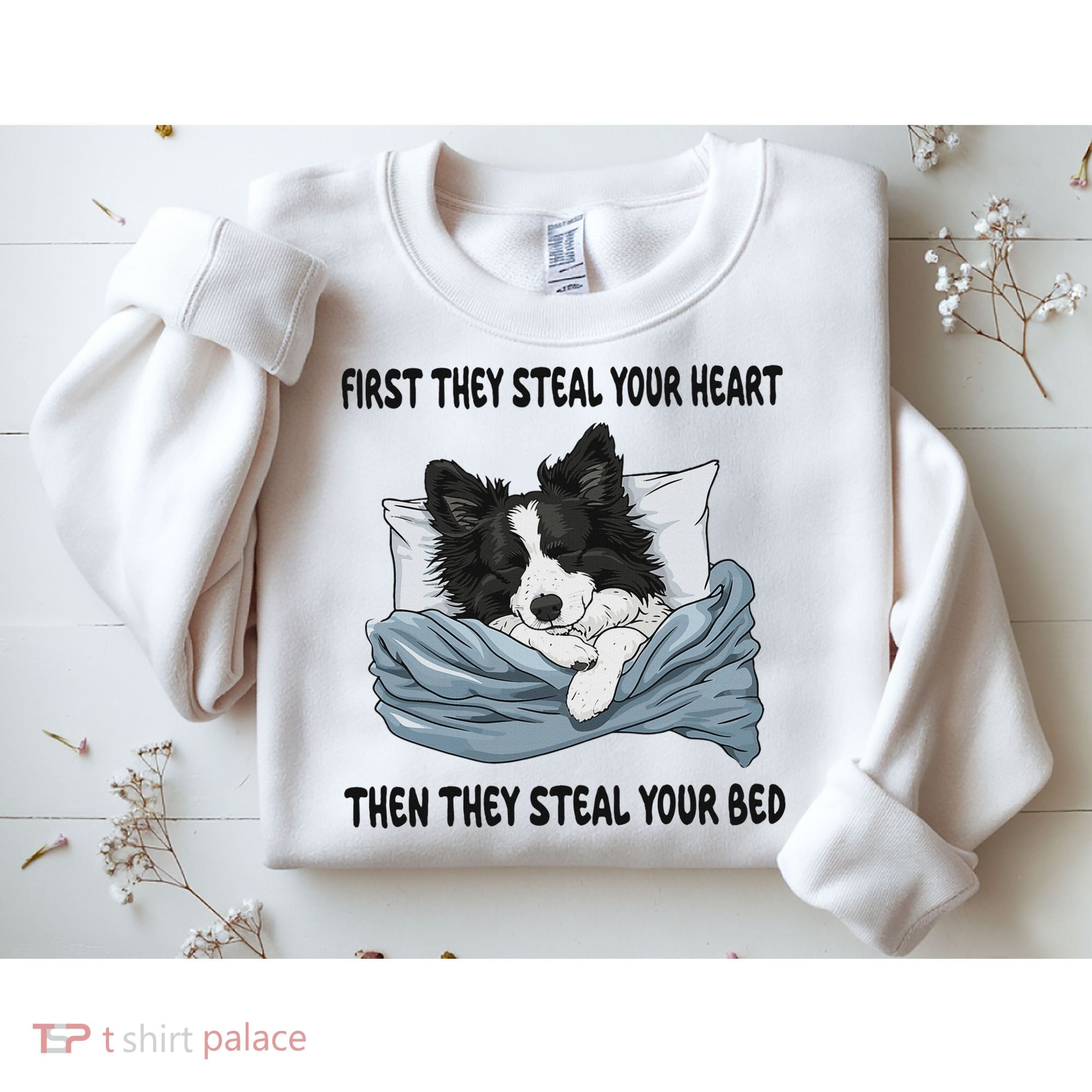 Border Collie Sleeping Pajamas Nightgown Sweatshirt