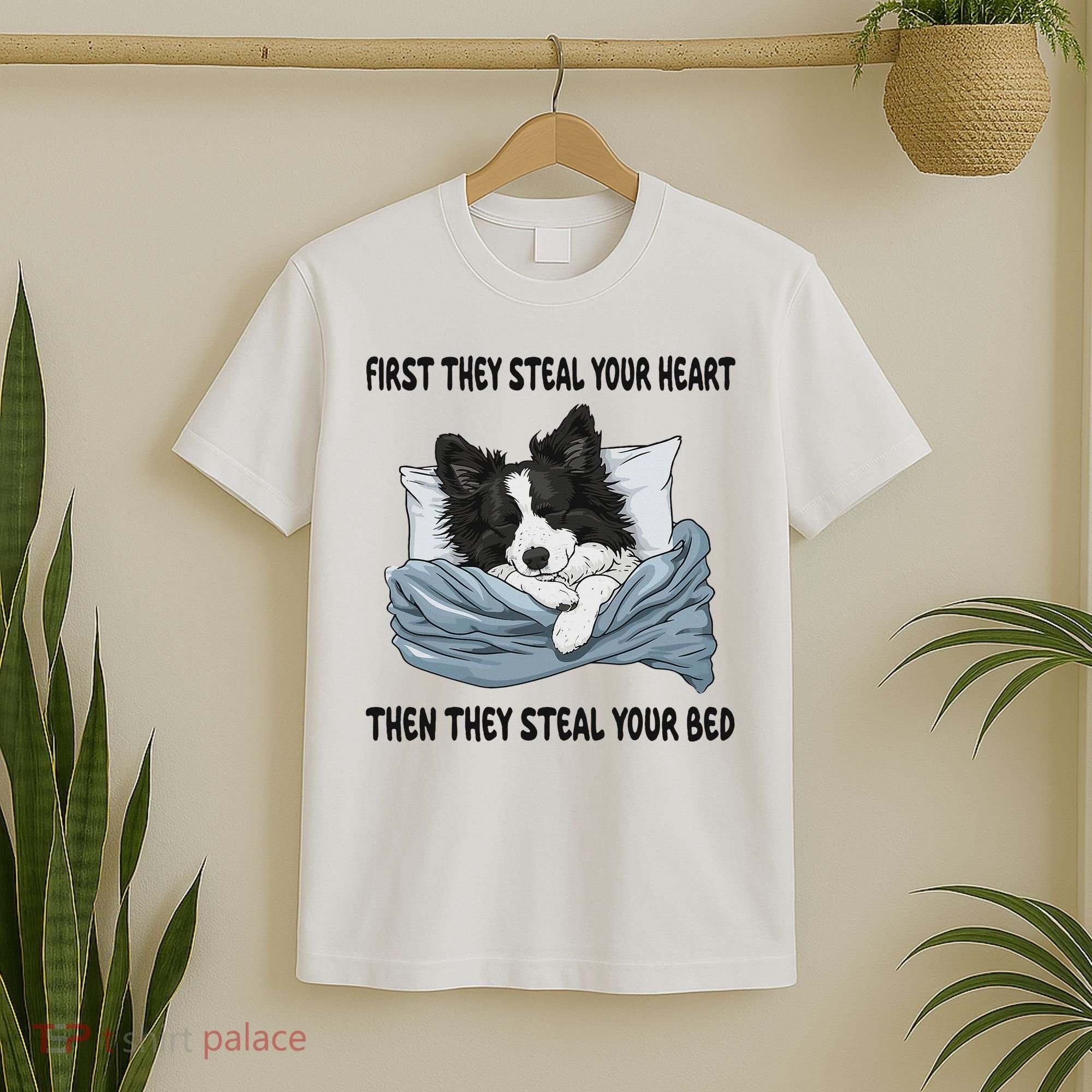Border Collie Sleeping Pajamas Nightgown T-Shirt