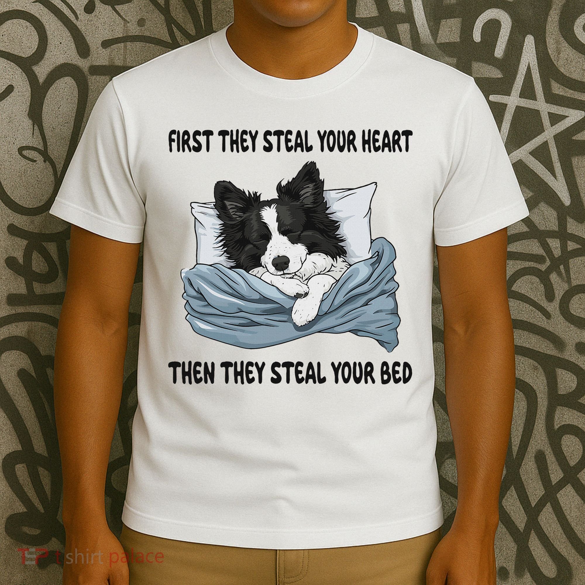 Border Collie Sleeping Pajamas Nightgown T-Shirt