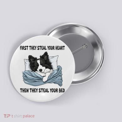 Border Collie Sleeping Pajamas Nightgown Button