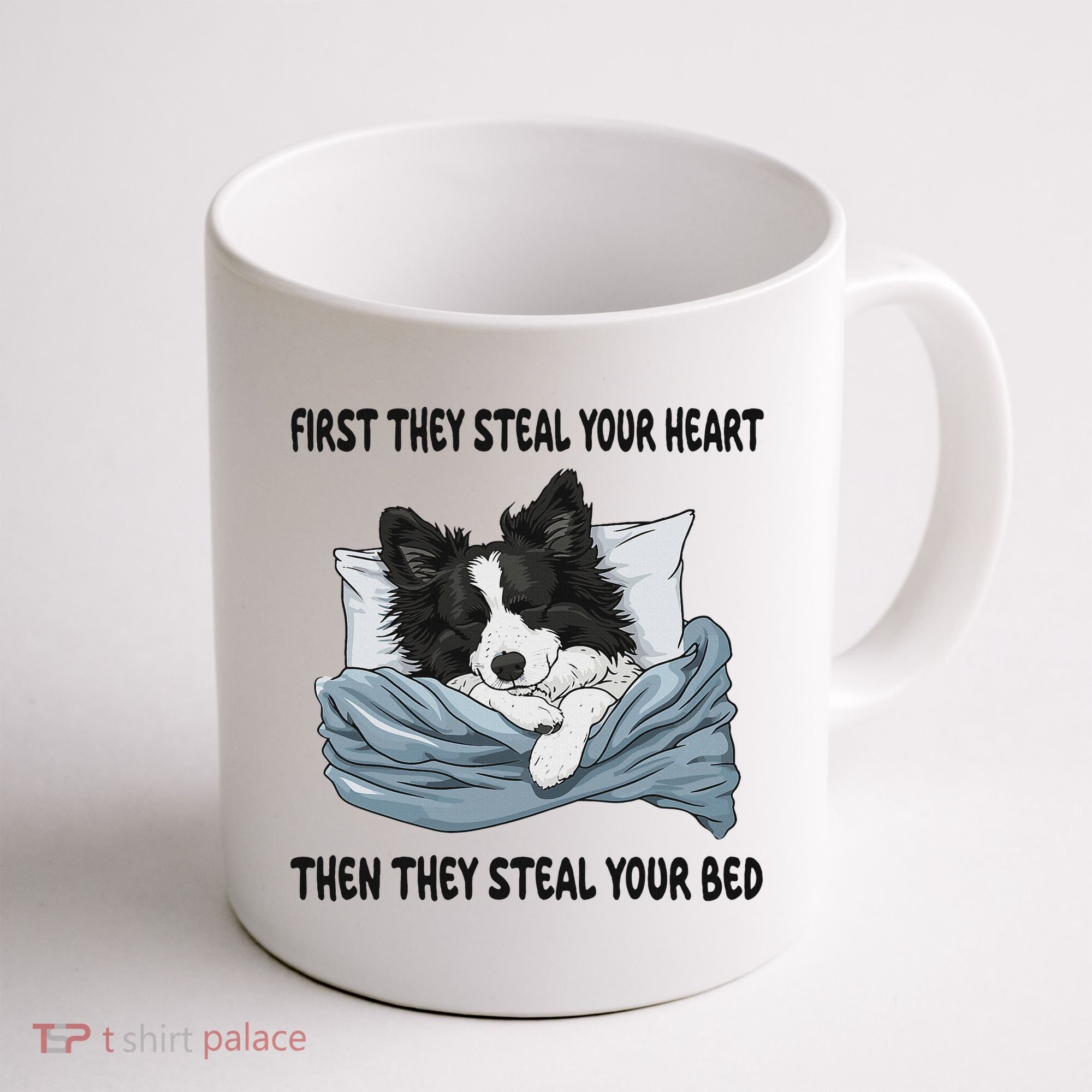 Border Collie Sleeping Pajamas Nightgown Coffee Mug