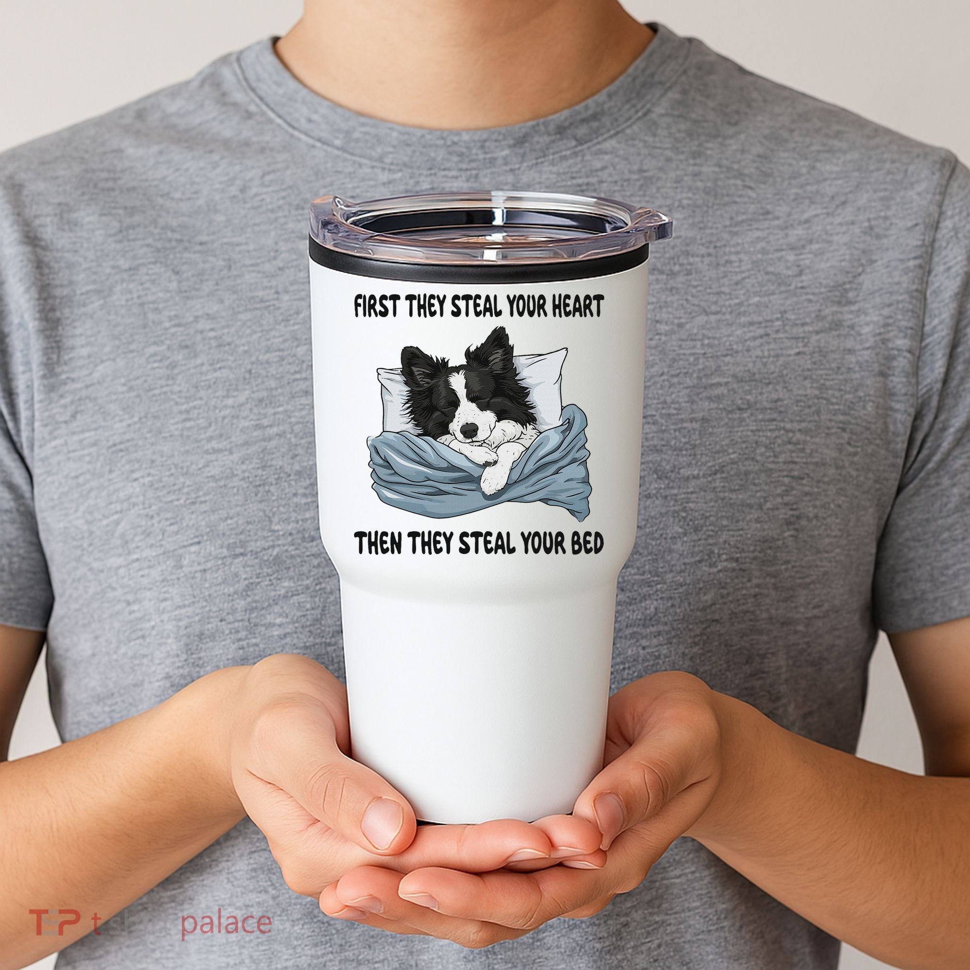 Border Collie Sleeping Pajamas Nightgown Tumbler