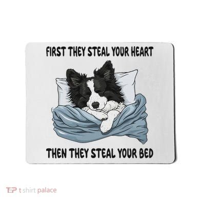 Border Collie Sleeping Pajamas Nightgown Mousepad