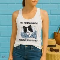 Border Collie Sleeping Pajamas Nightgown Women's Tank Top thumb 2