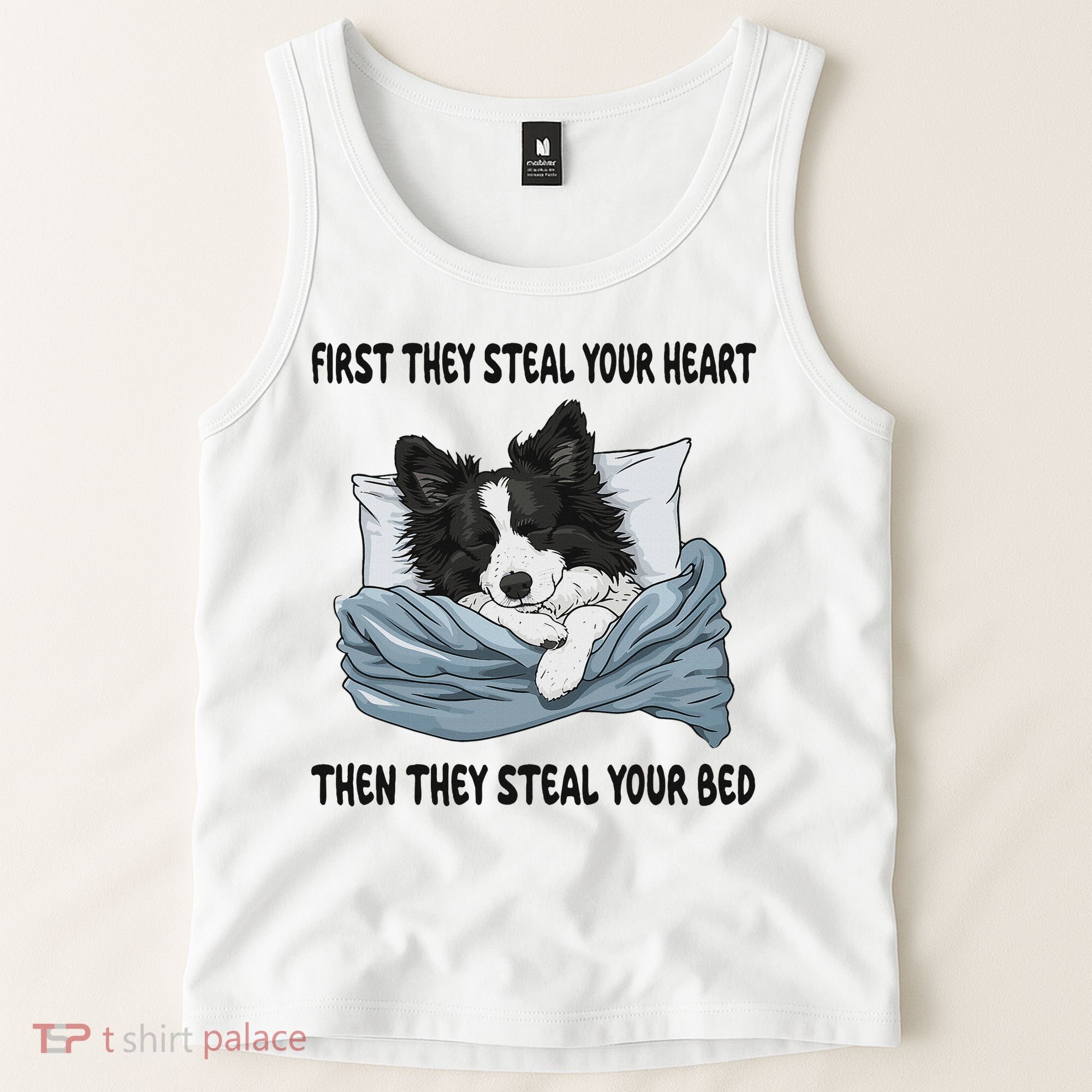 Border Collie Sleeping Pajamas Nightgown Tank Top