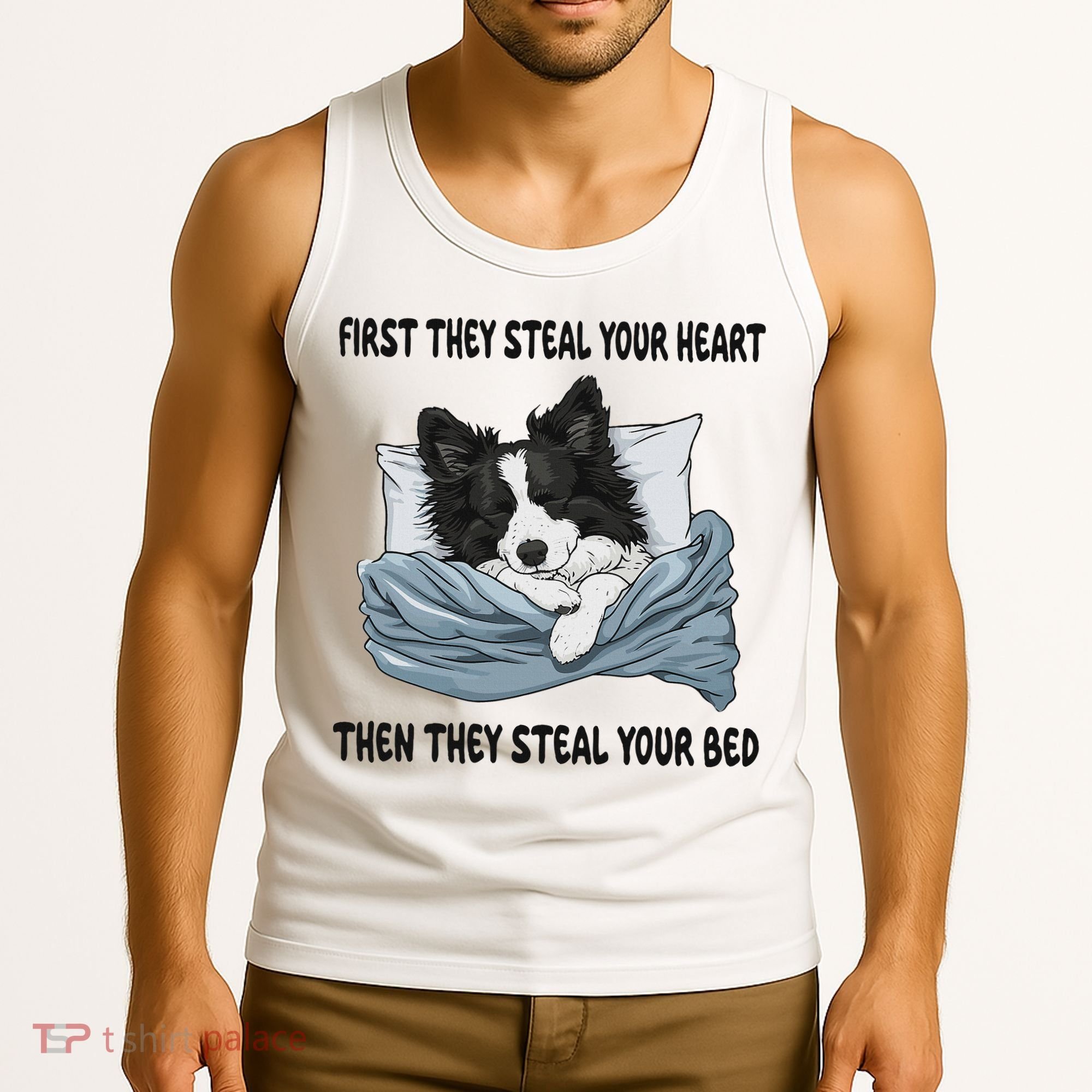 Border Collie Sleeping Pajamas Nightgown Tank Top