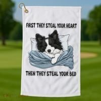 Border Collie Sleeping Pajamas Nightgown Golf Towel thumb 1