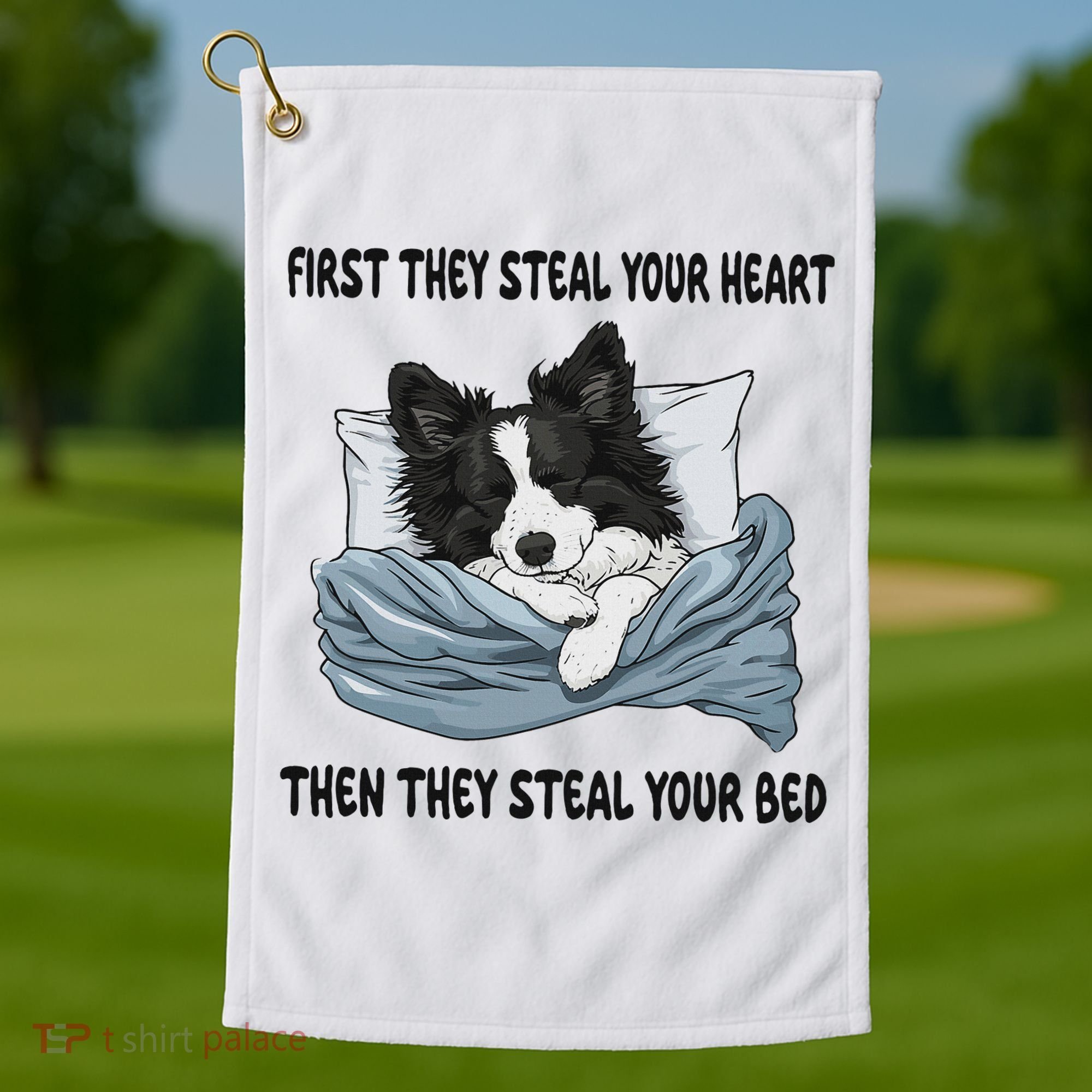 Border Collie Sleeping Pajamas Nightgown Golf Towel