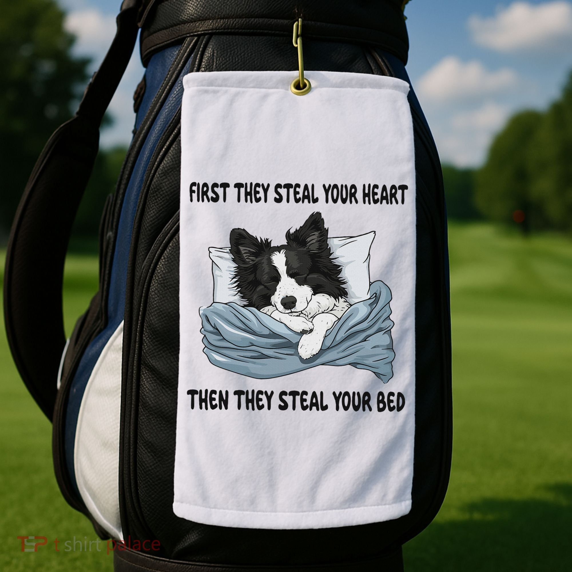Border Collie Sleeping Pajamas Nightgown Golf Towel