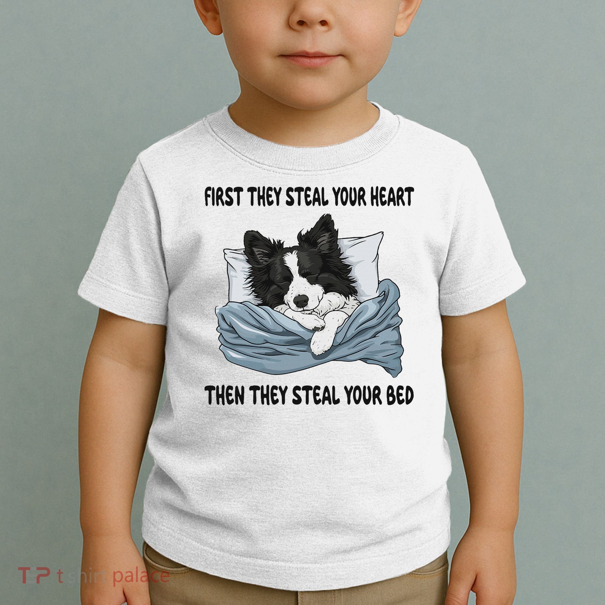 Border Collie Sleeping Pajamas Nightgown Toddler T-Shirt