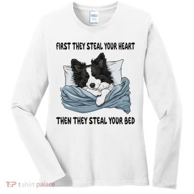 Border Collie Sleeping Pajamas Nightgown Women's Long Sleeve Shirt