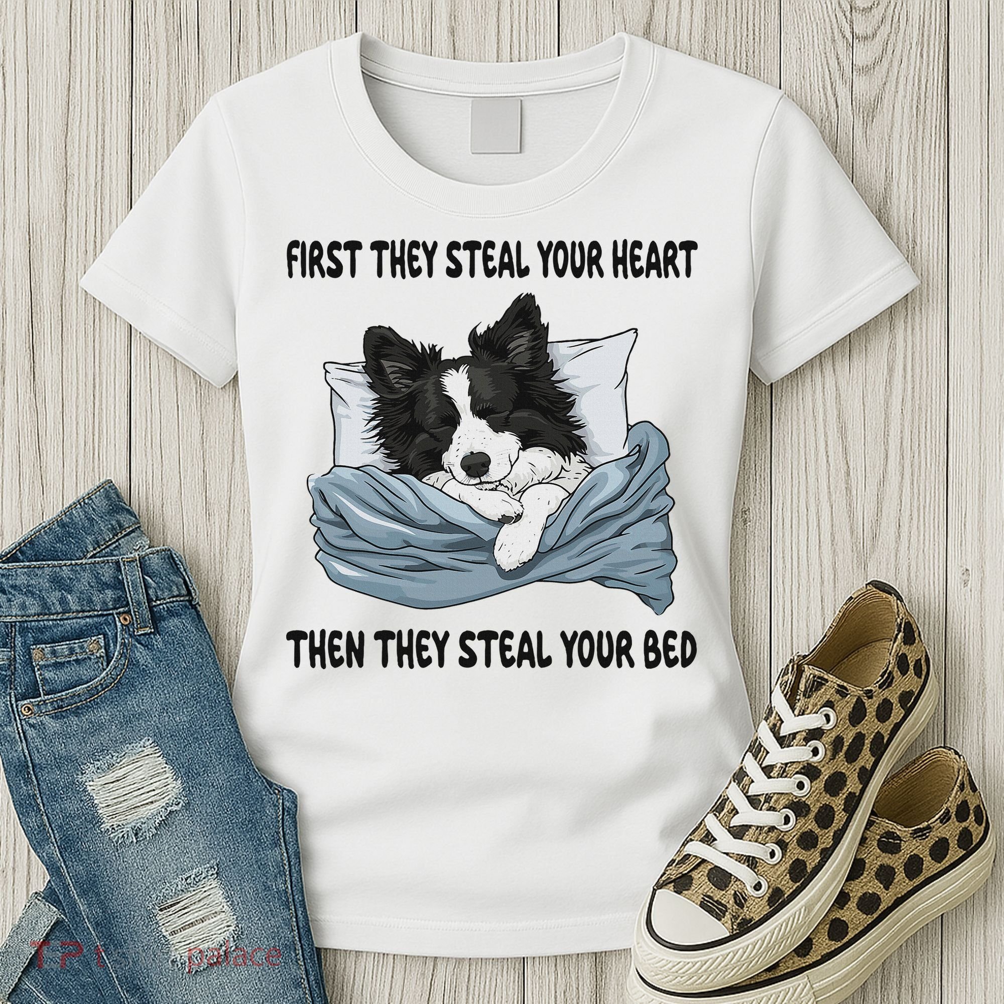 Border Collie Sleeping Pajamas Nightgown Women's T-Shirt