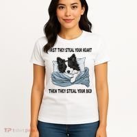 Border Collie Sleeping Pajamas Nightgown Women's T-Shirt thumb 4