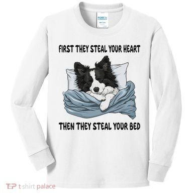 Border Collie Sleeping Pajamas Nightgown Kids Long Sleeve Shirt