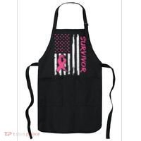 Breast Cancer Survivor American Flag Breast Cancer Awareness Apron thumb 0