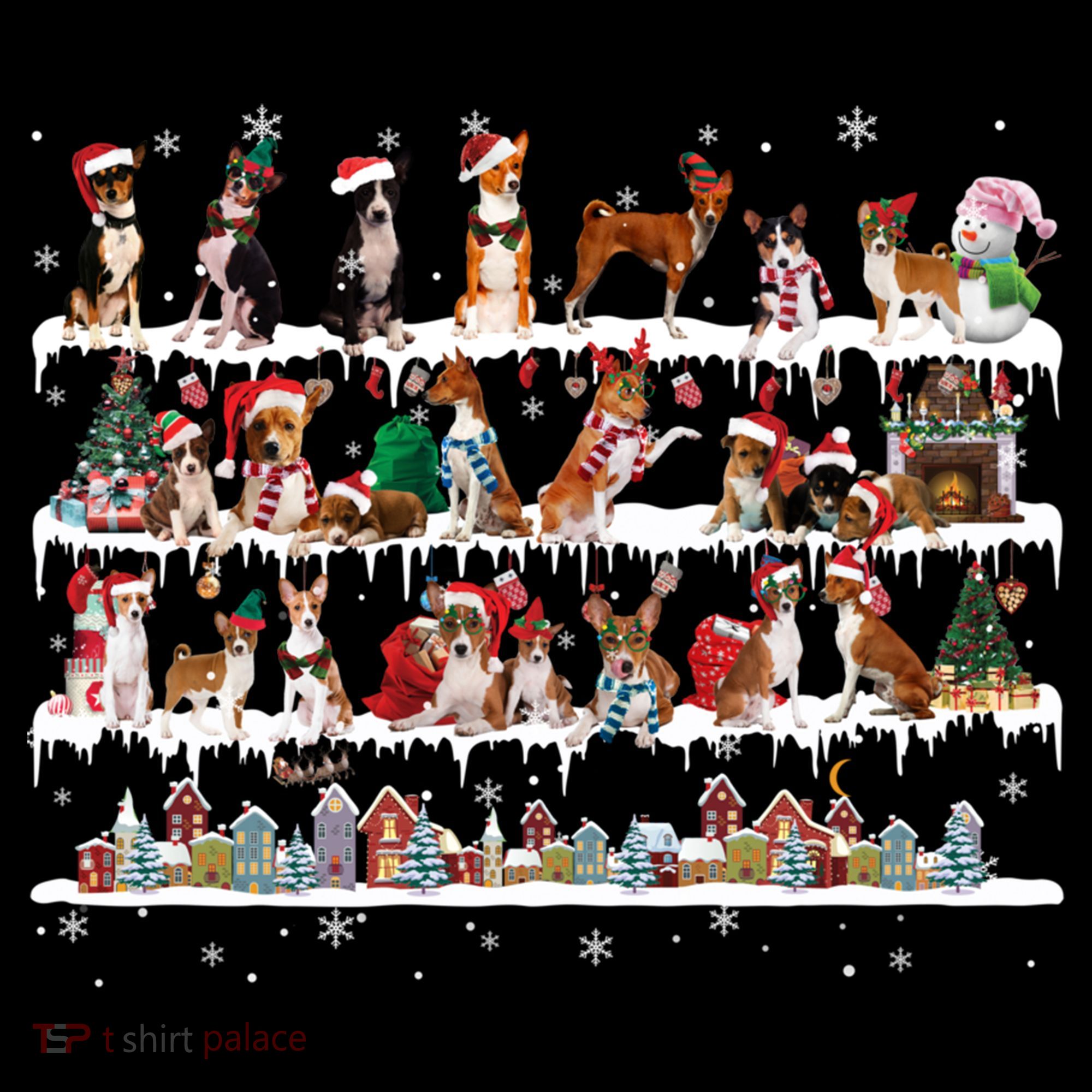 Basenji Christmas Snow Layers Santa Dog Ugly Xmas Gift Coffee Mug