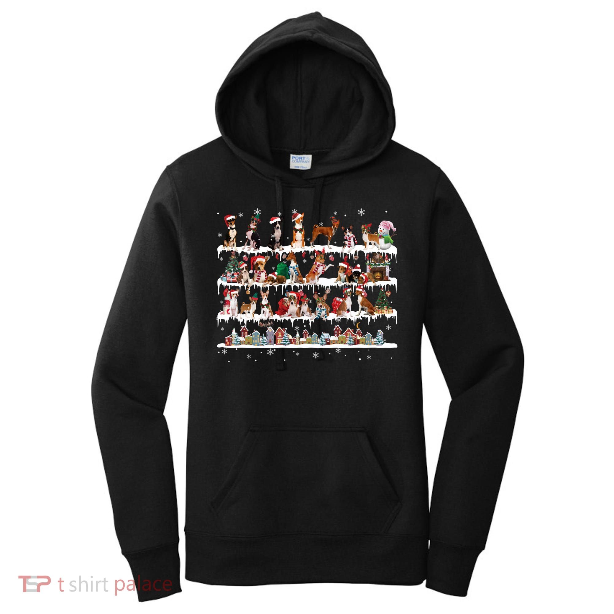 Basenji Christmas Snow Layers Santa Dog Ugly Xmas Gift Women's Hoodie