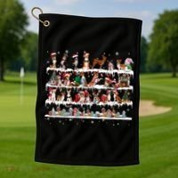 Basenji Christmas Snow Layers Santa Dog Ugly Xmas Gift Golf Towel thumb 1