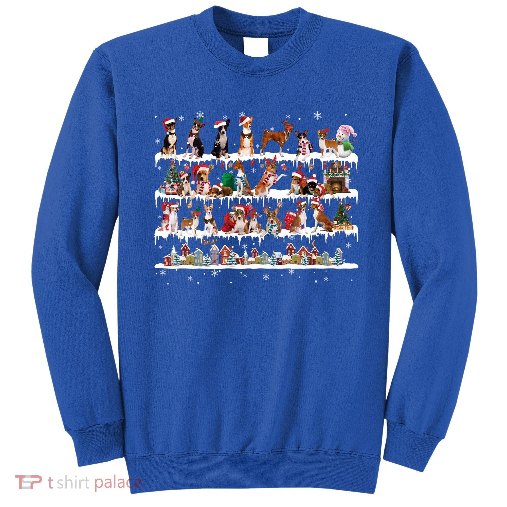 Basenji Christmas Snow Layers Santa Dog Ugly Xmas Gift Sweatshirt