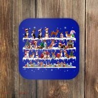 Basenji Christmas Snow Layers Santa Dog Ugly Xmas Gift Coaster thumb 0